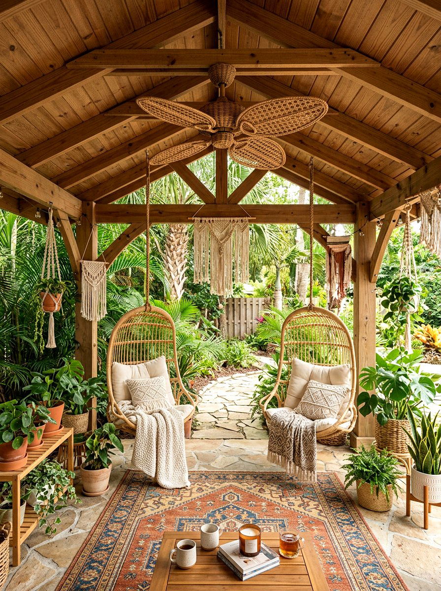 Rattan Pavilion Fan - 30 pavilion ceiling fan ideas