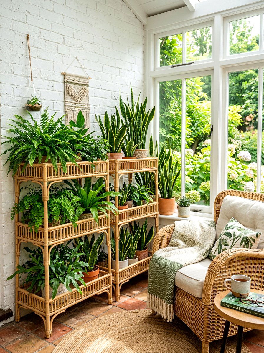 Rattan Plant Stand - 30 rattan decor ideas