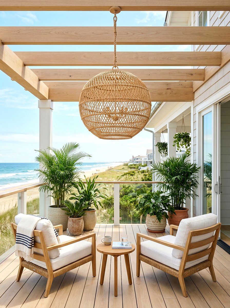 Rattan Porch Chandelier - 30 outdoor chandelier ideas