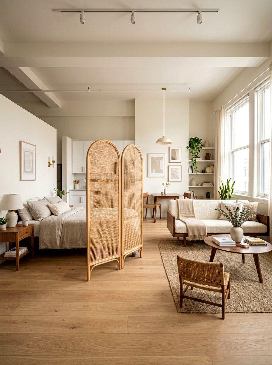 Rattan Privacy Room Divider - 30 rattan decor ideas