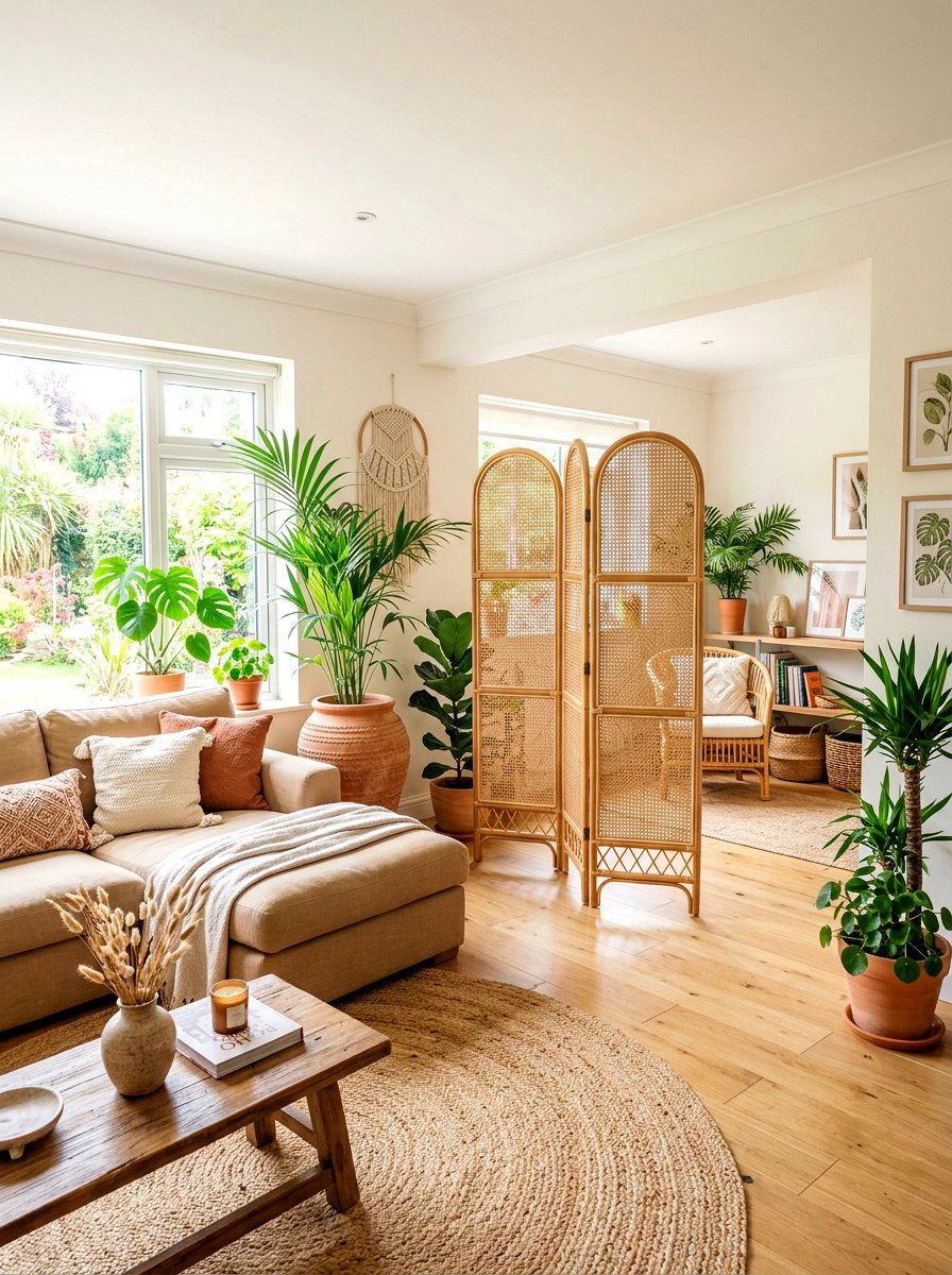 Rattan Room Divider - 30 folding screen ideas