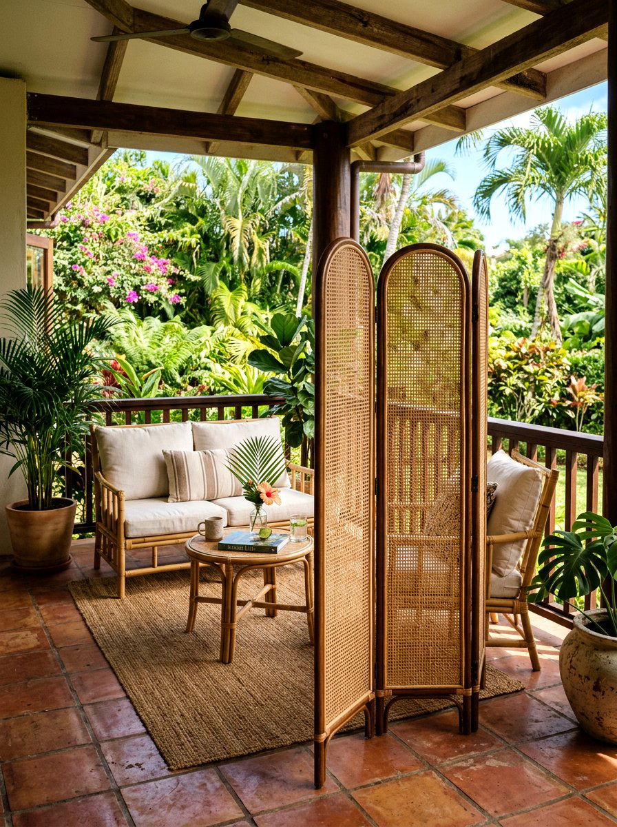 Rattan Screen - 30 room divider ideas