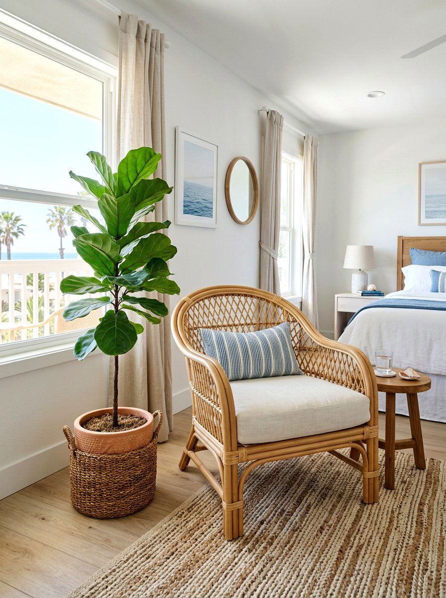 Rattan Seating - 30 guest room reading corner ideas