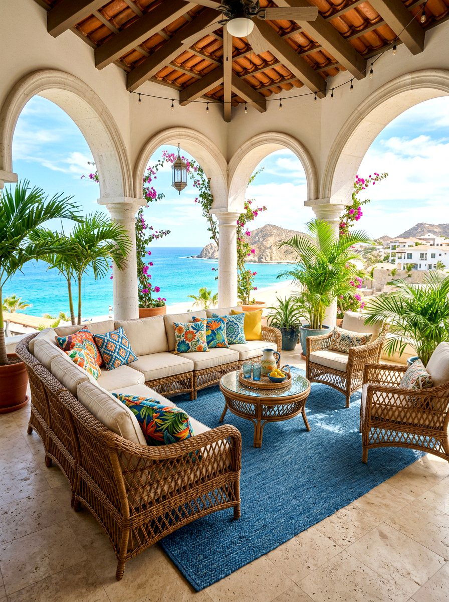 Rattan Seating - 30 loggia ideas