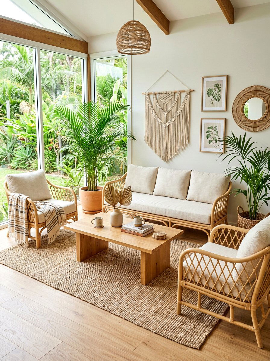 Rattan Sofa Set - 30 sunroom seating ideas