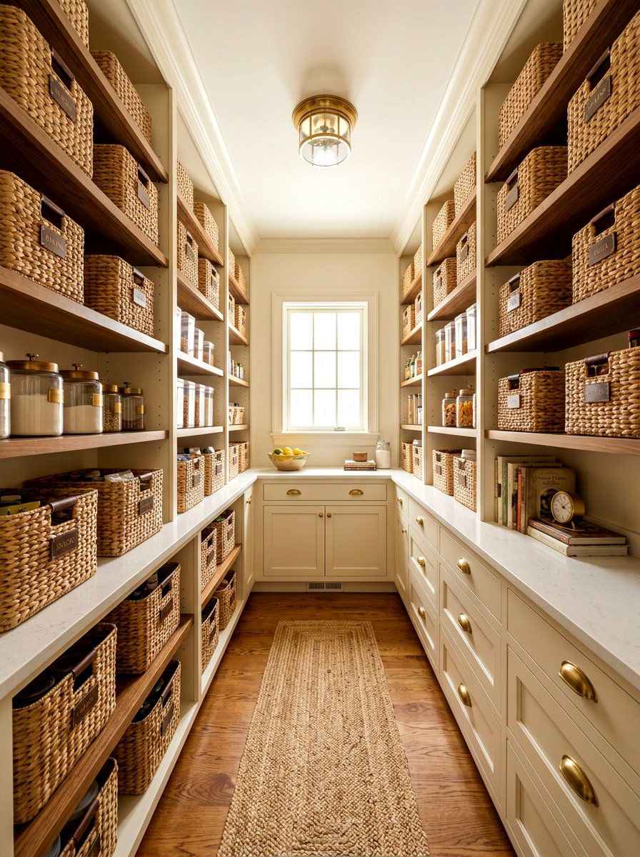 Rattan Storage Basket - 30 basket pantry organization ideas