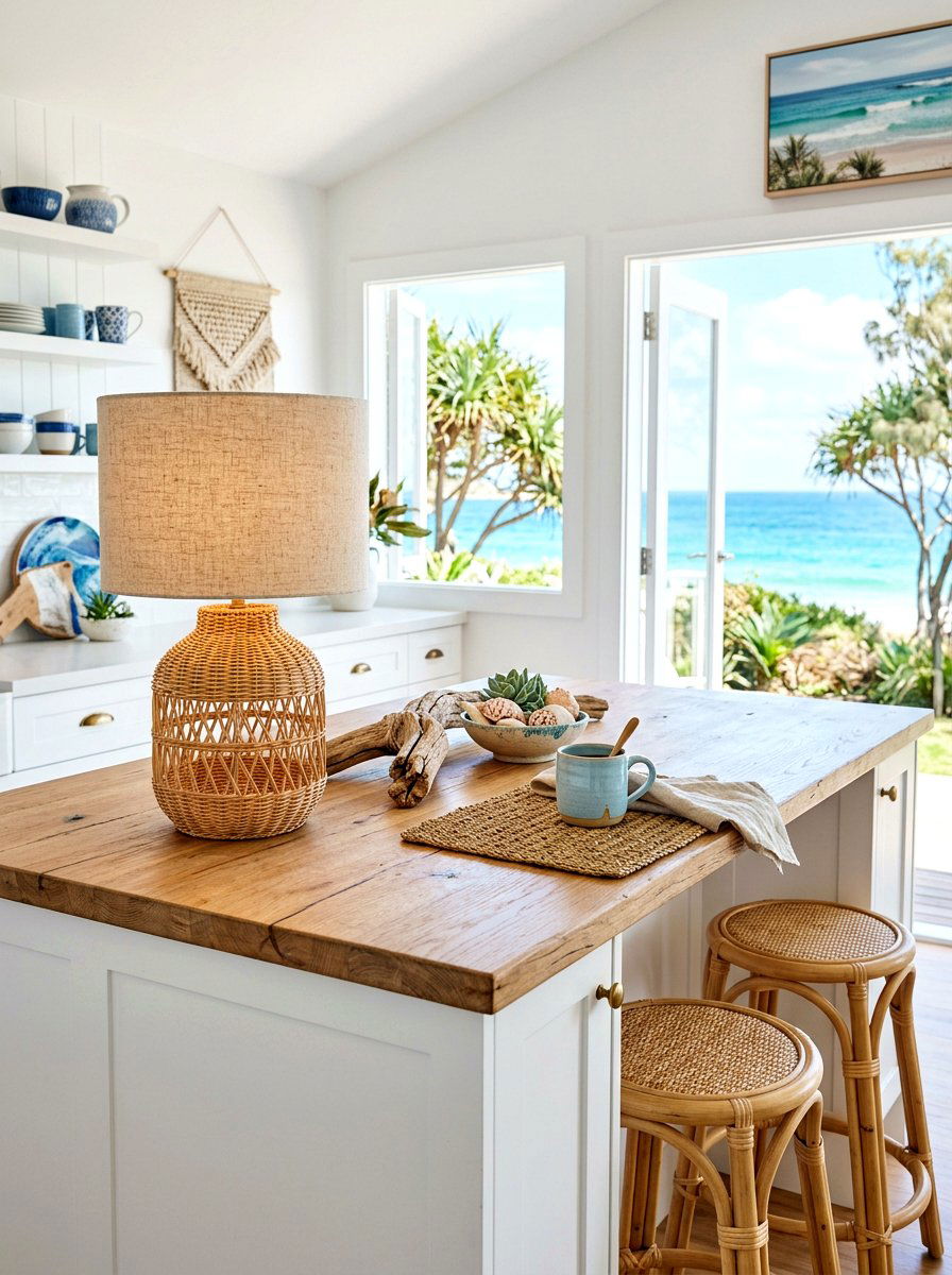 Rattan Table Lamp - 30 kitchen table lamp ideas