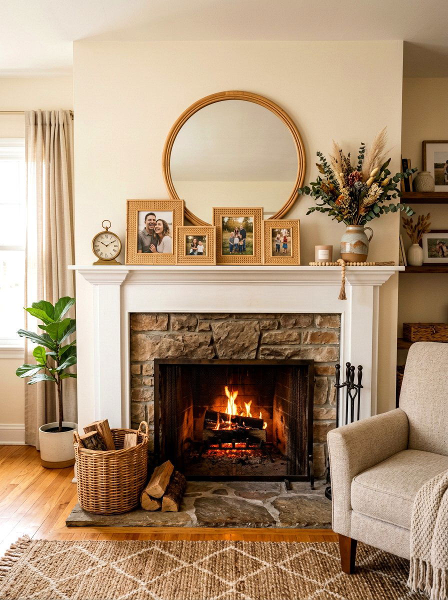 Rattan Textured Picture Frame - 30 rattan decor ideas