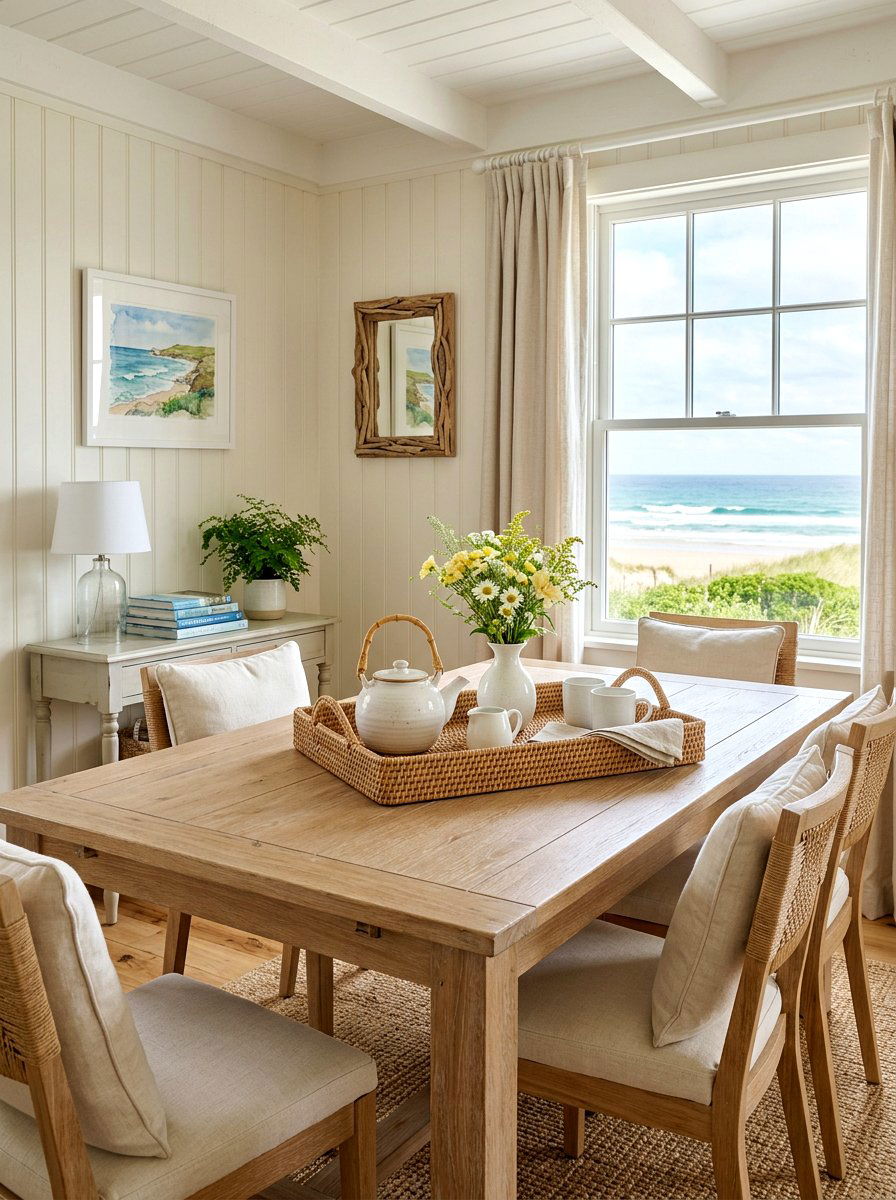 Rattan Tray - 30 dining room centerpiece ideas