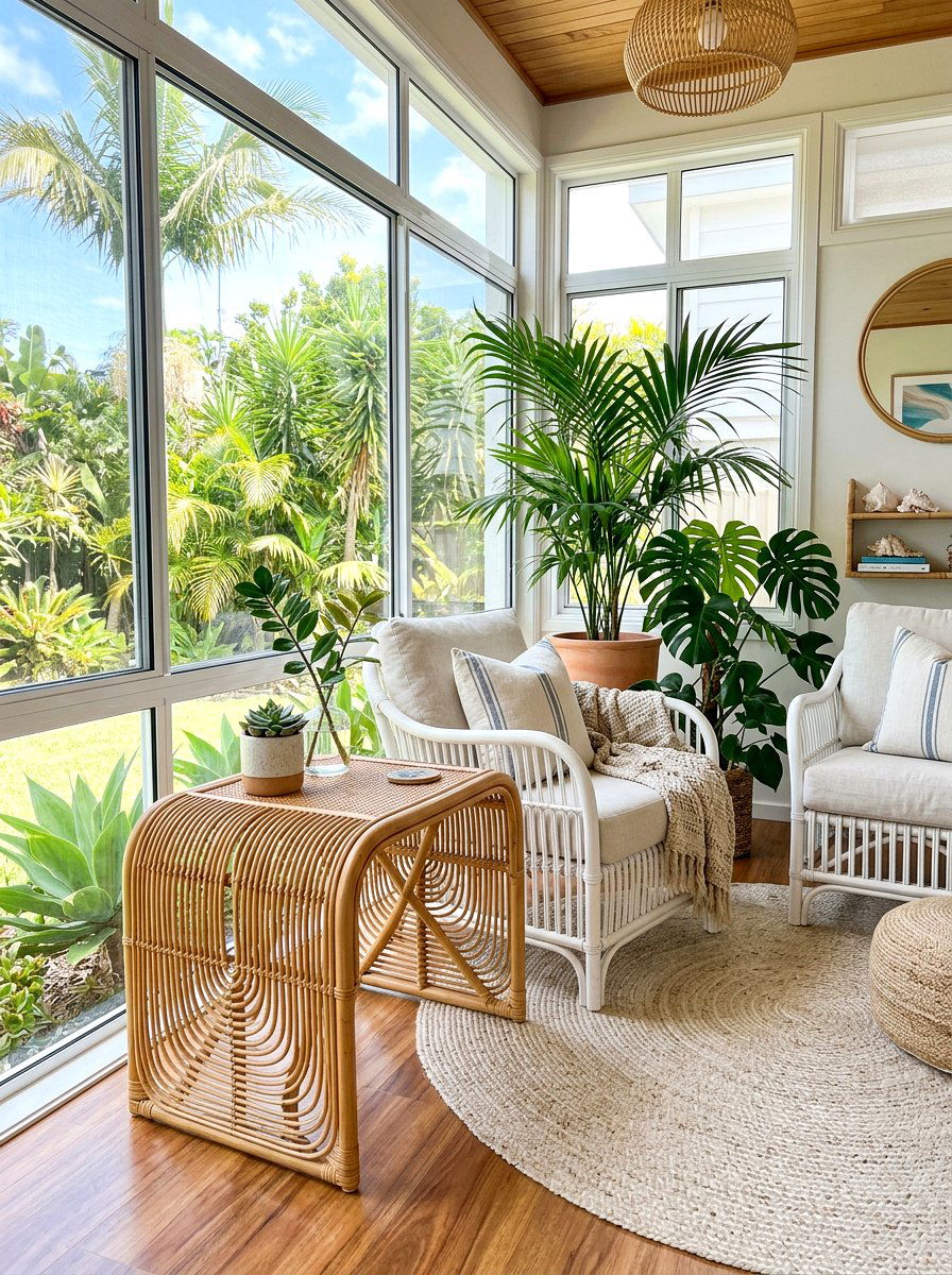 Rattan Waterfall Side Table - 30 waterfall side table ideas