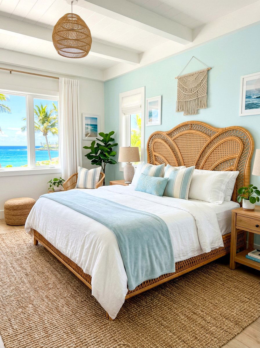 Rattan Weave Oversized Headboard - 30 oversized headboard ideas