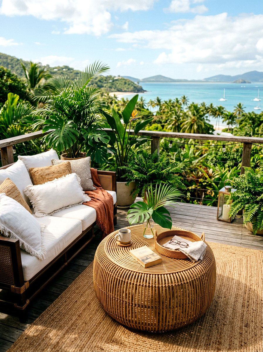 Rattan Woven Coffee Table - 30 oversized coffee table ideas