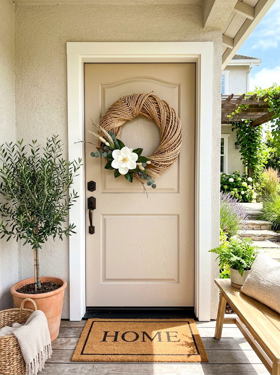 Rattan Woven - 30 summer wreath ideas