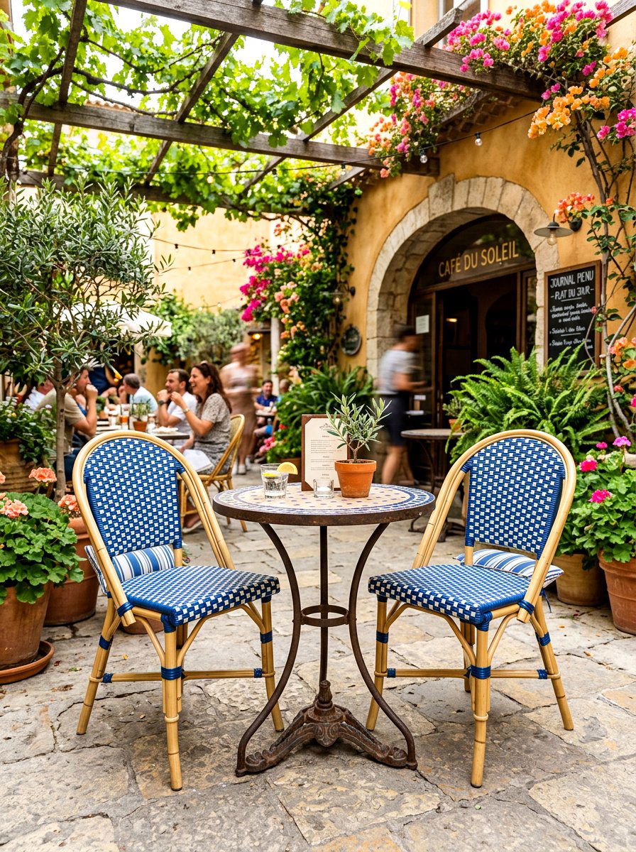 Rattan bistro seating - 30 Paris cafe dining room ideas