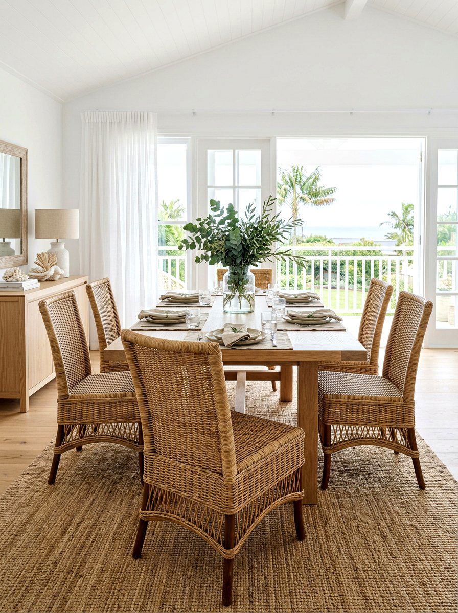 Rattan dining chair - 30 spring refresh decor ideas