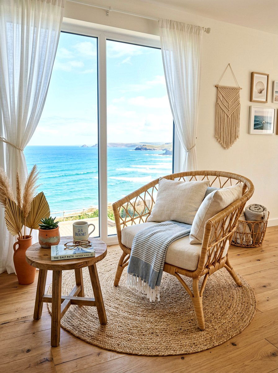 Rattan lounge chair - 30 surf shack decor ideas