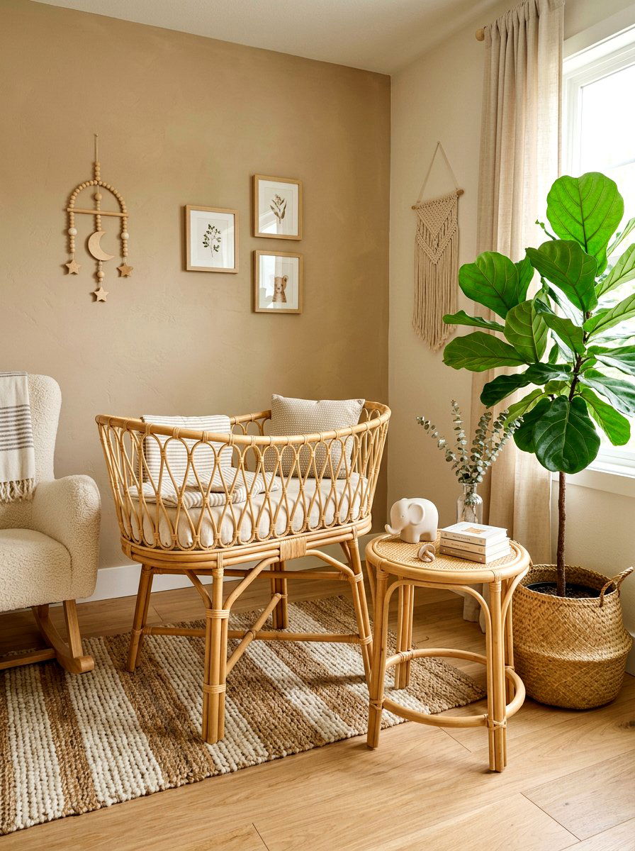 Rattan nursery furniture corner - 30 nursery corner ideas