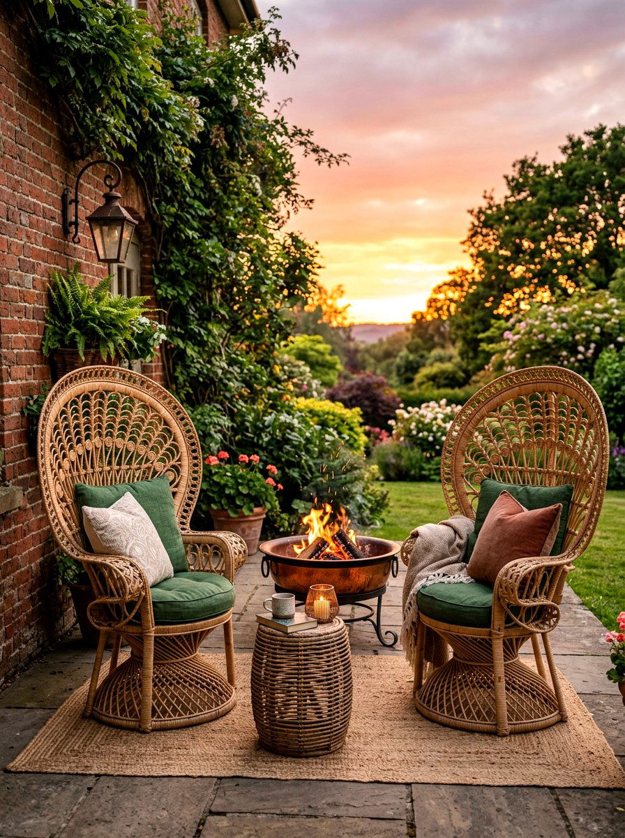 Rattan peacock chair porch - 30 rattan porch lounge ideas