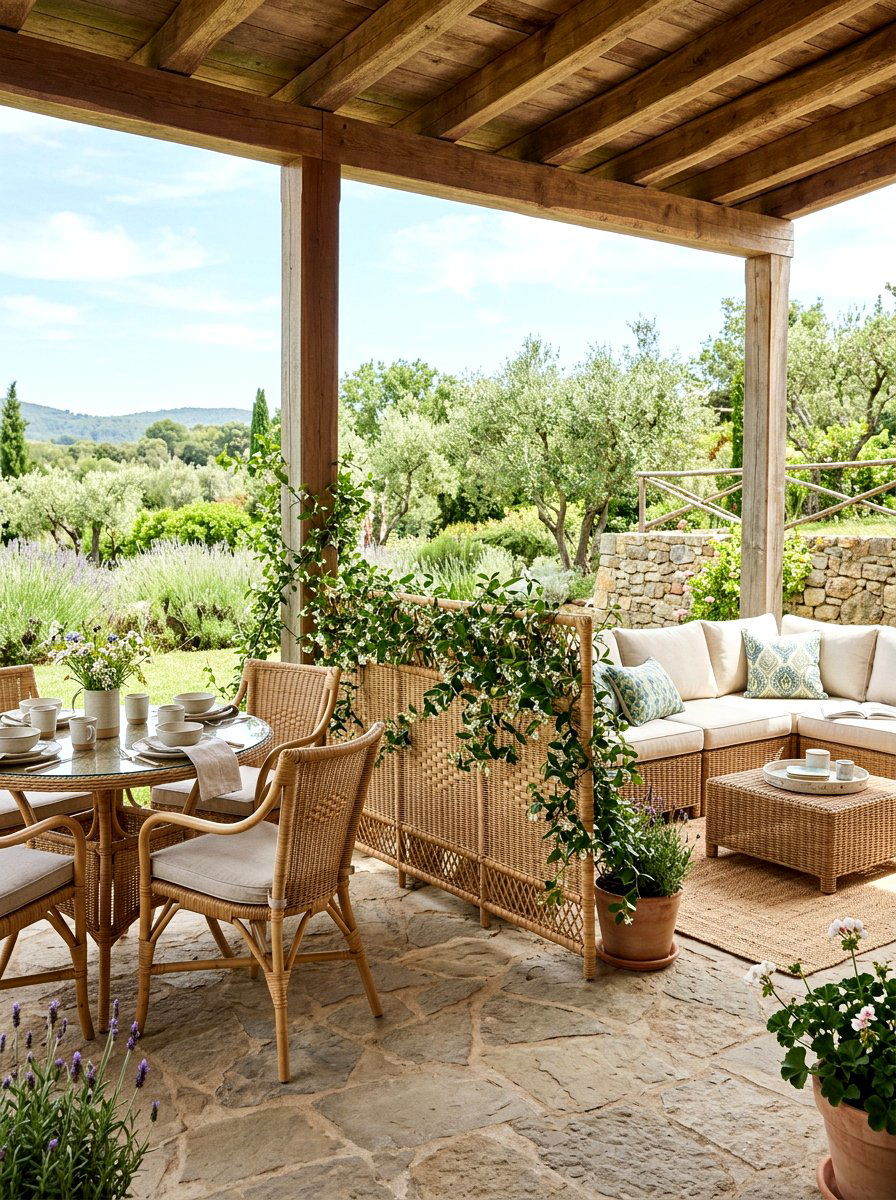 Rattan room divider porch - 30 rattan porch lounge ideas