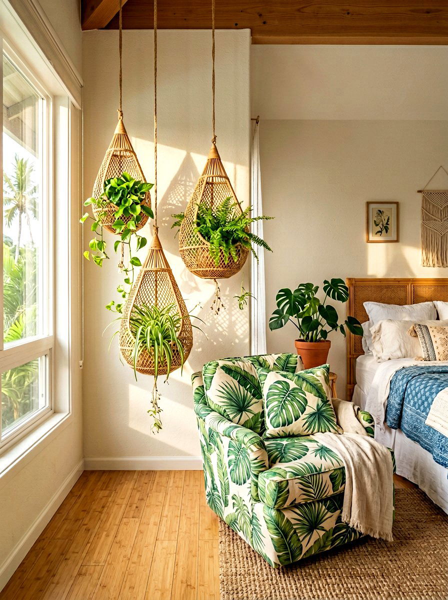 Rattan teardrop planter - 30 hanging planter ideas