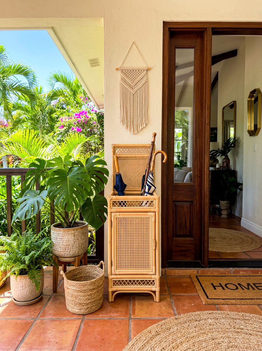 Rattan woven umbrella cabinet - 30 umbrella cabinet ideas