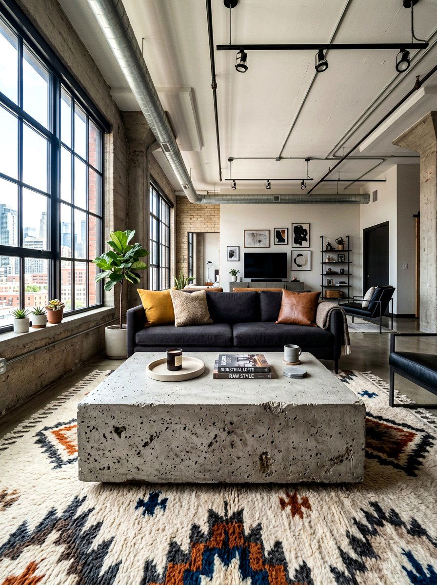 Raw Concrete Element - 30 layered texture living room ideas