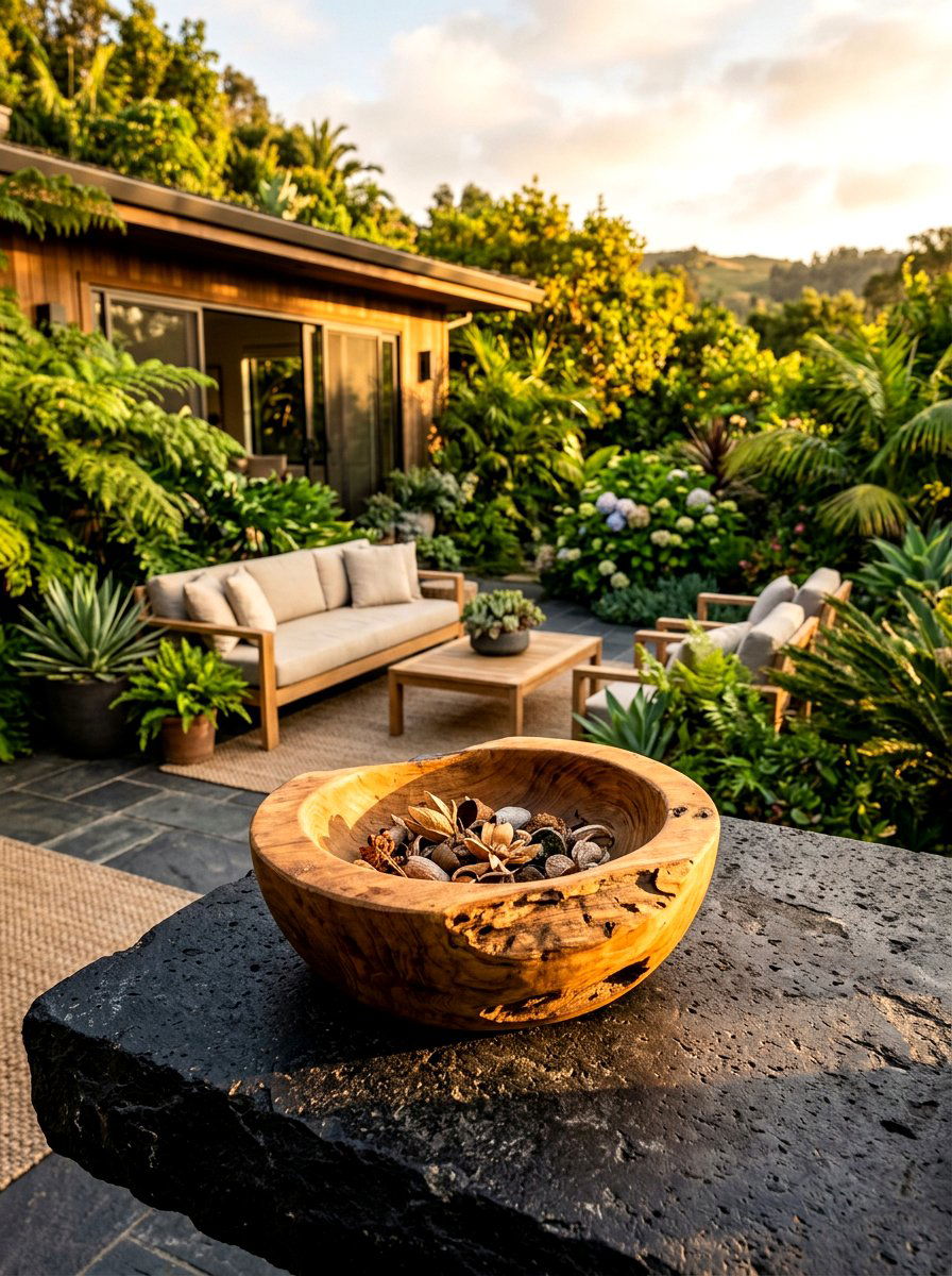 Raw Teak Wood Bowl - 30 sculptural bowl decor ideas