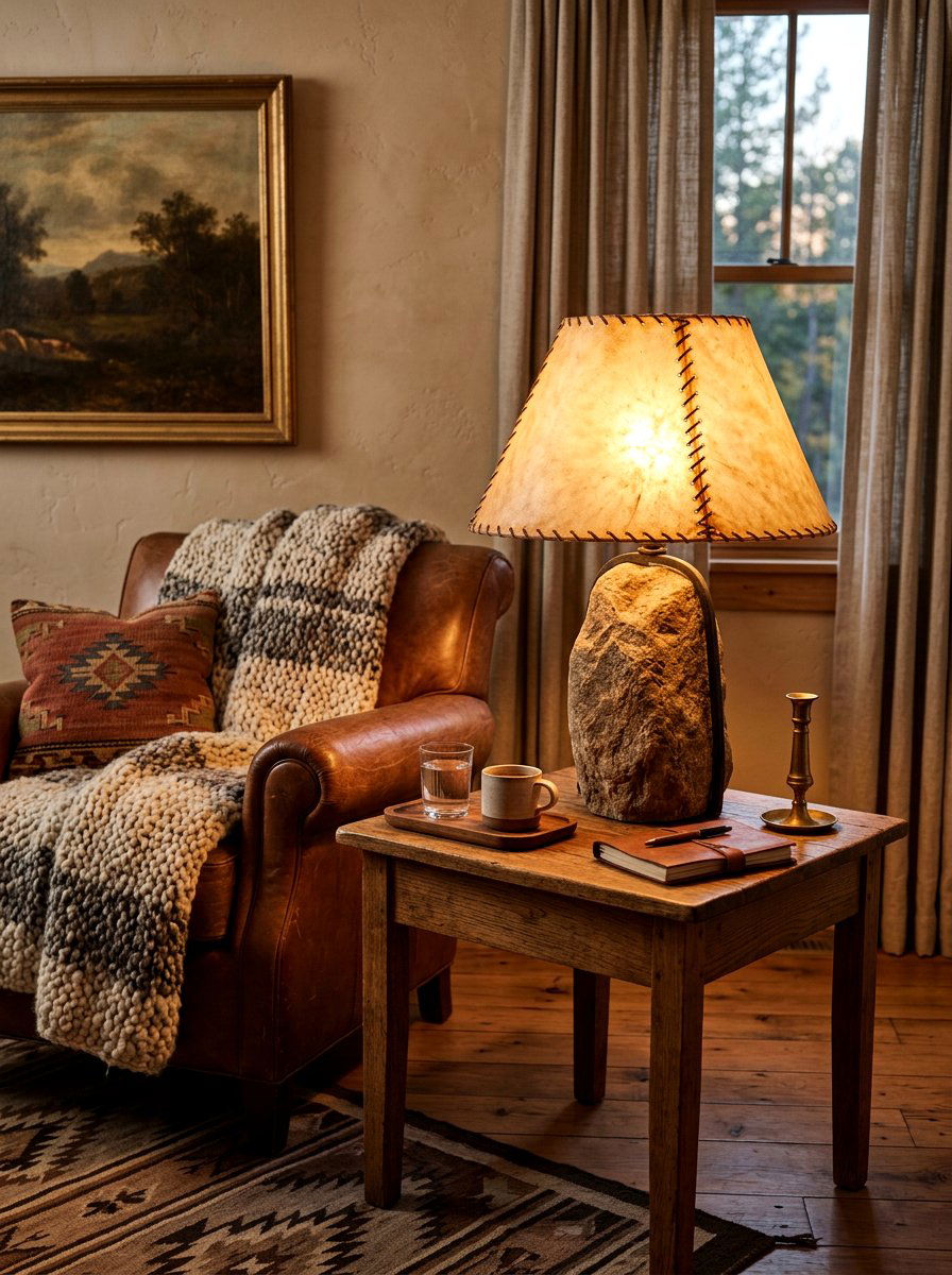 Rawhide Lampshade Lighting - 30 western home decor ideas