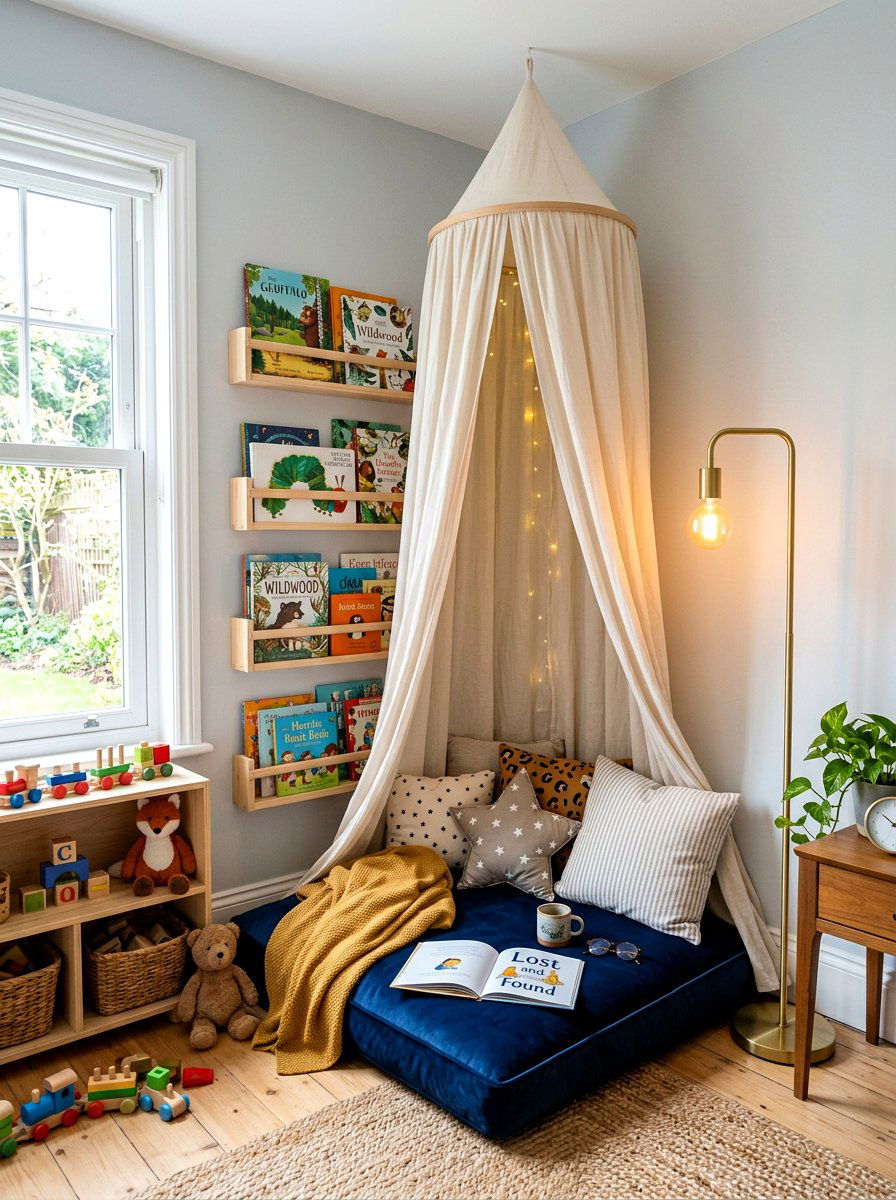 Reading Nook - 30 toy library playroom ideas