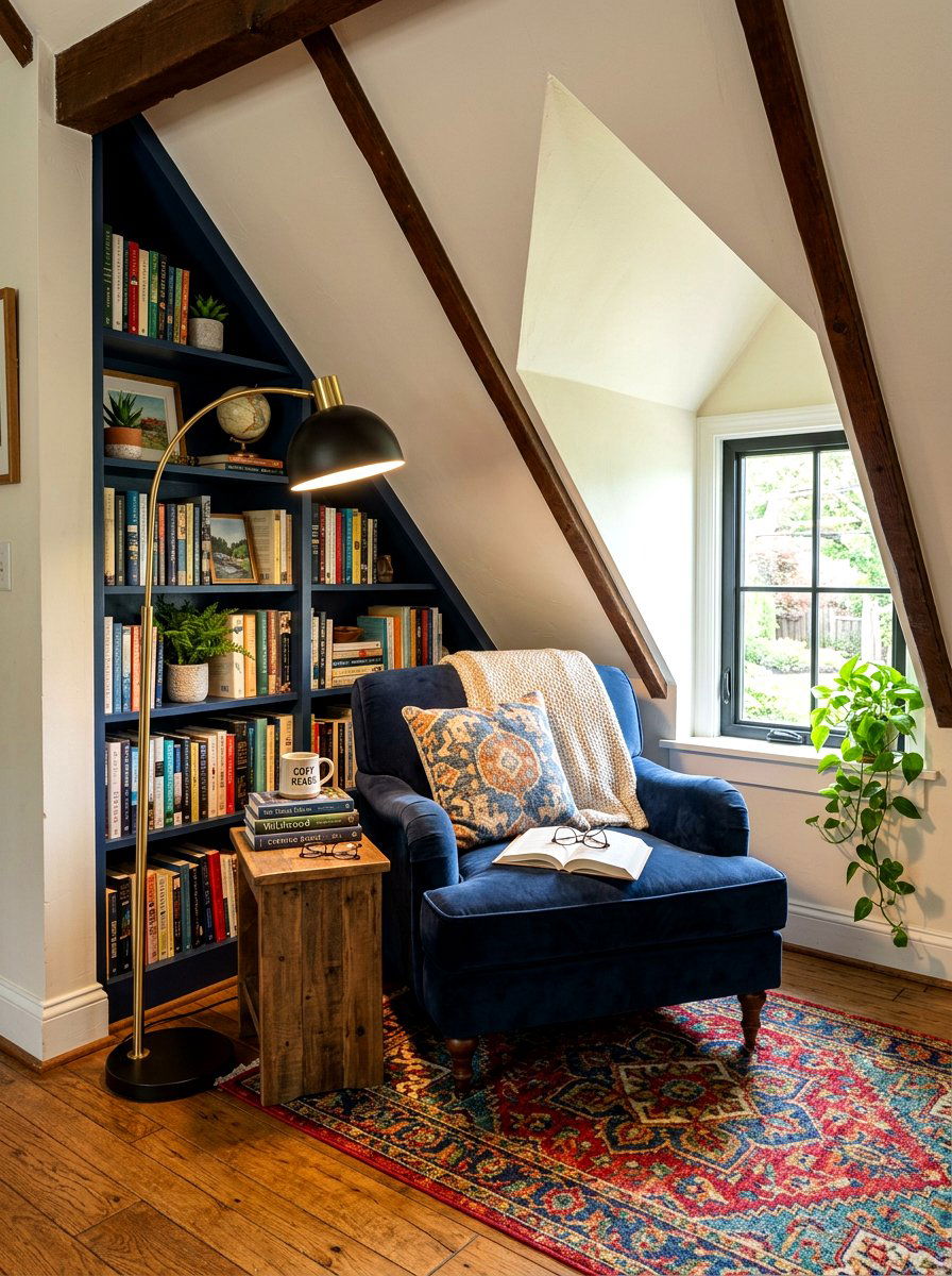 Reading Nook - 30 sloped ceiling bedroom ideas