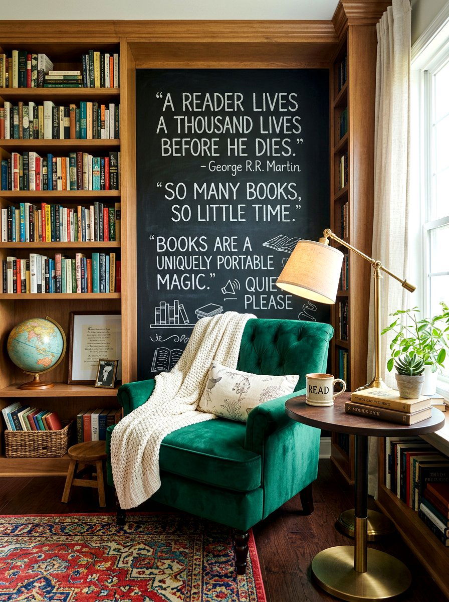 Reading Nook Accent - 30 chalkboard wall ideas