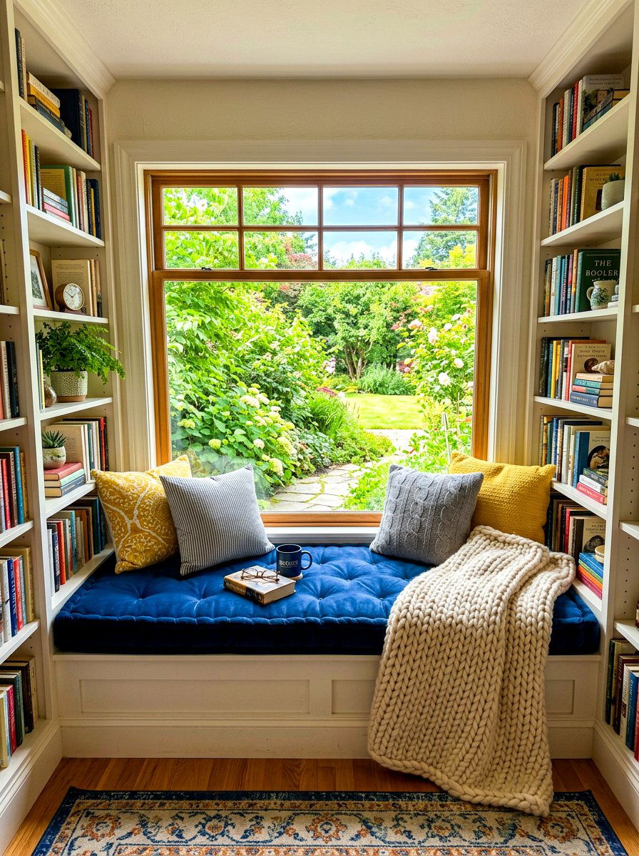 Reading Nook Bench - 30 self care station ideas