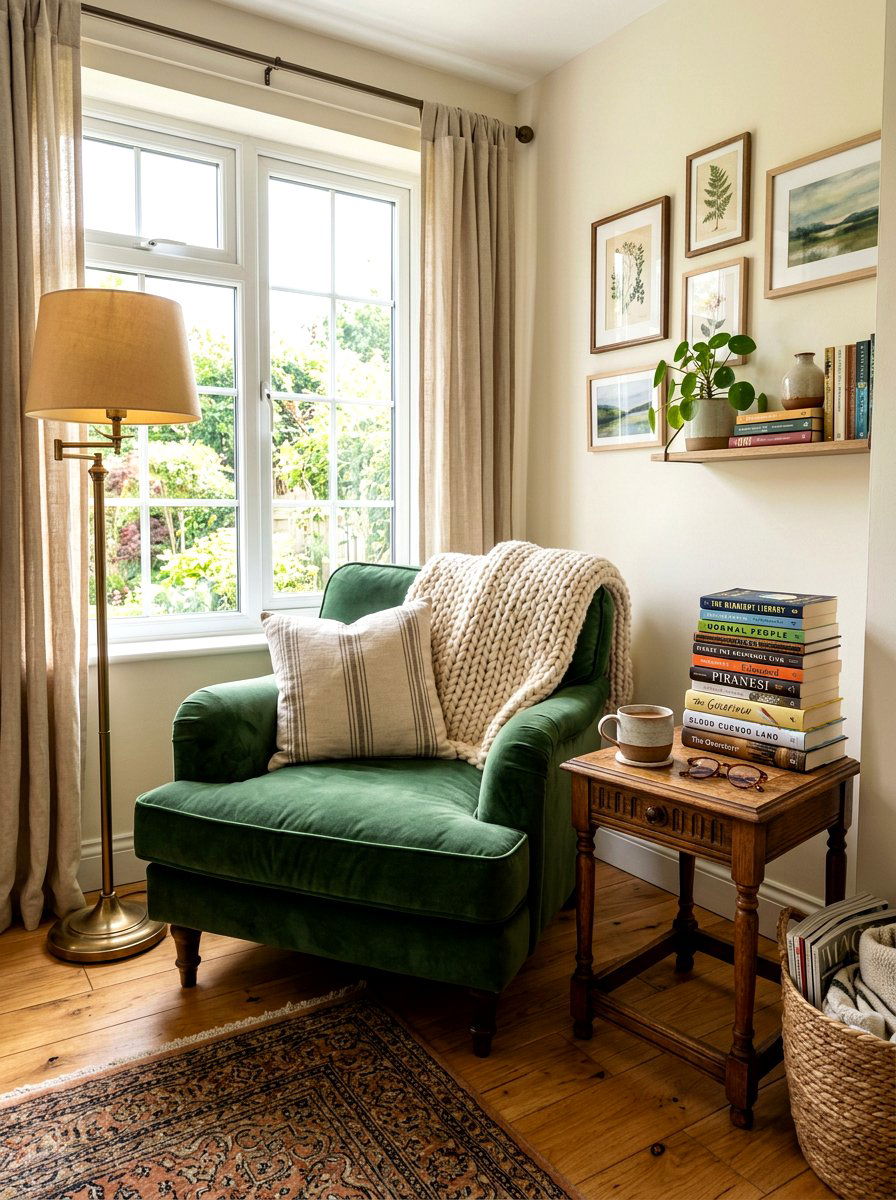 Reading Nook Book Stack - 30 stacked books decor ideas