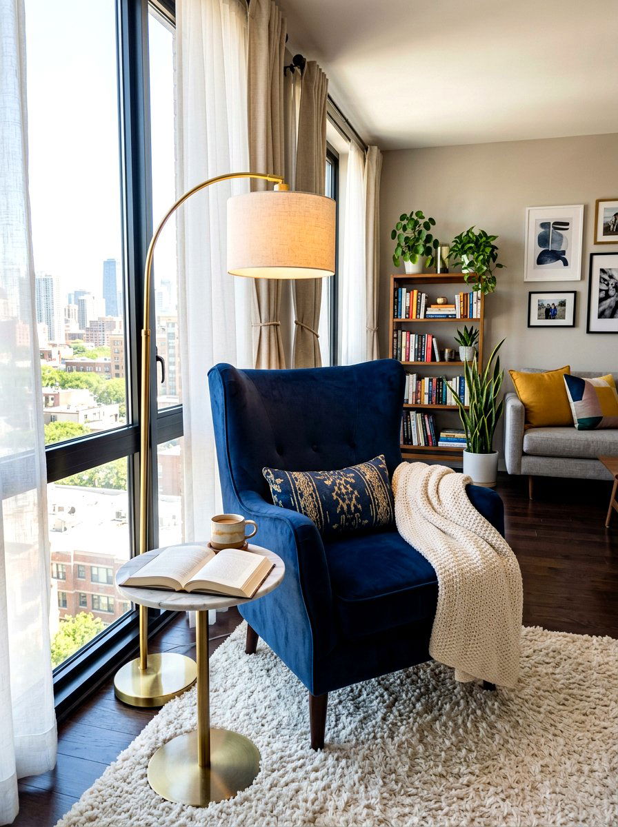 Reading Nook Chair - 30 cozy apartment corner ideas