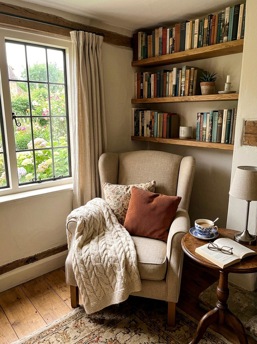 Reading Nook Corner - 30 tiny cottage decor ideas