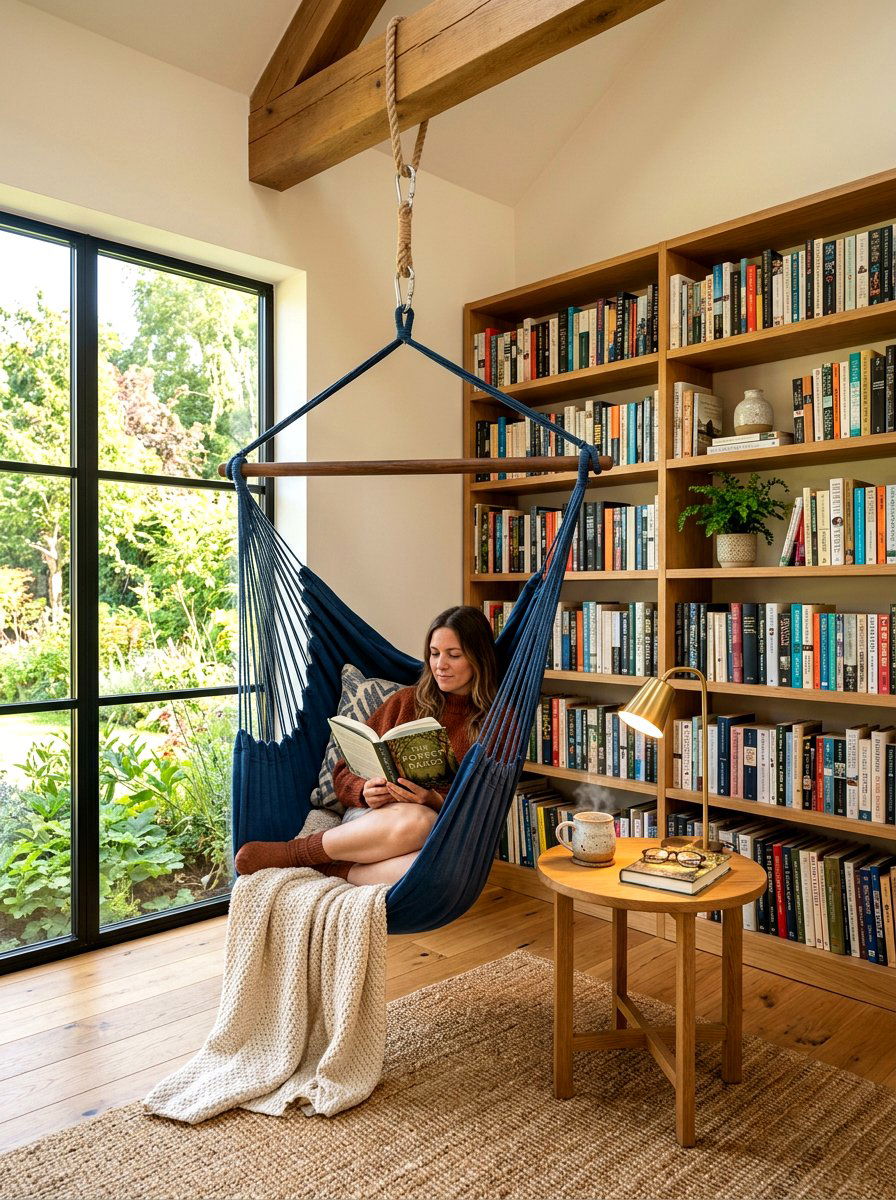 Reading Nook Hanging Chair - 30 hammock chair ideas