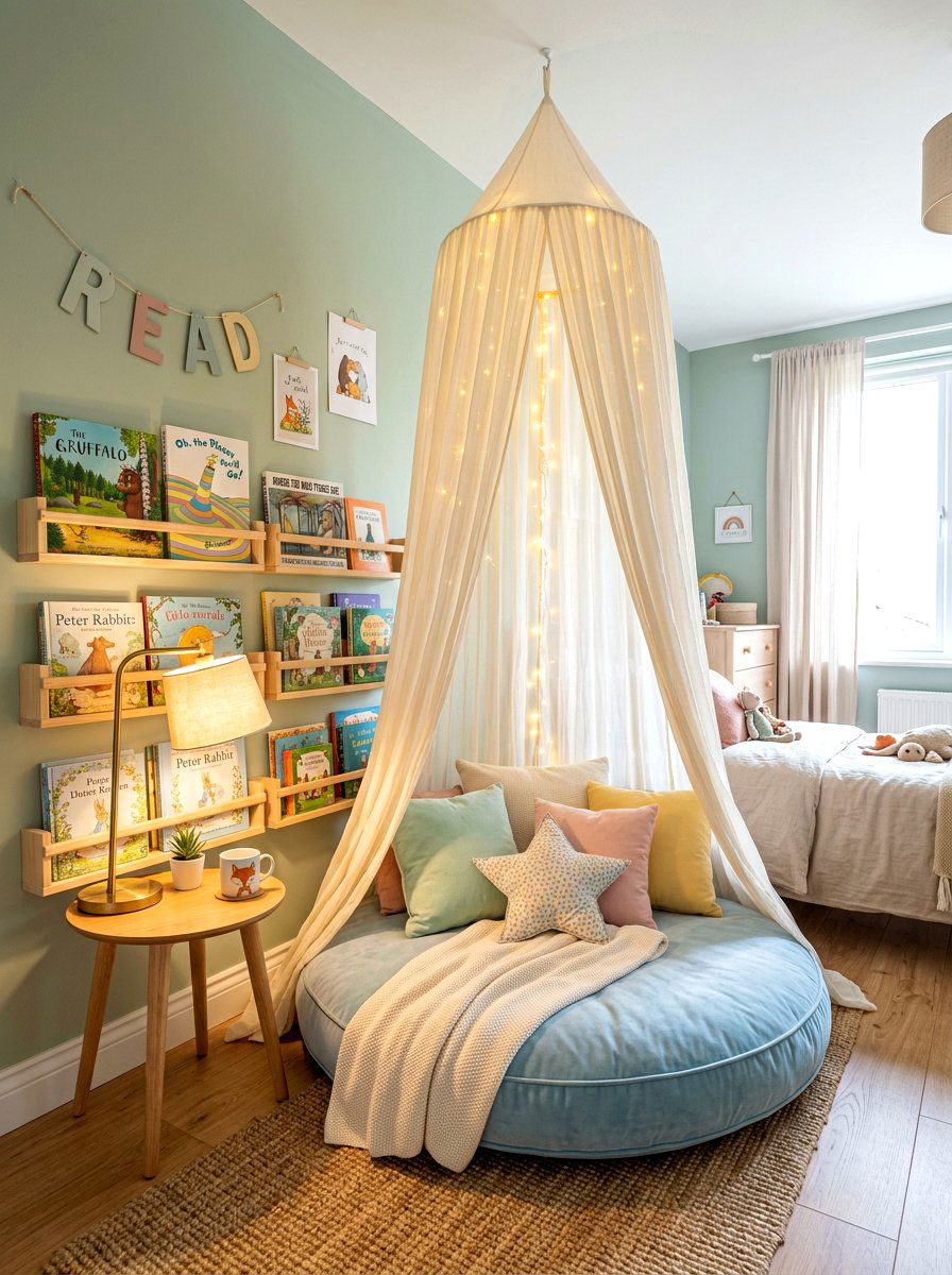Reading Nook Kids Room - 30 aesthetic kids room ideas