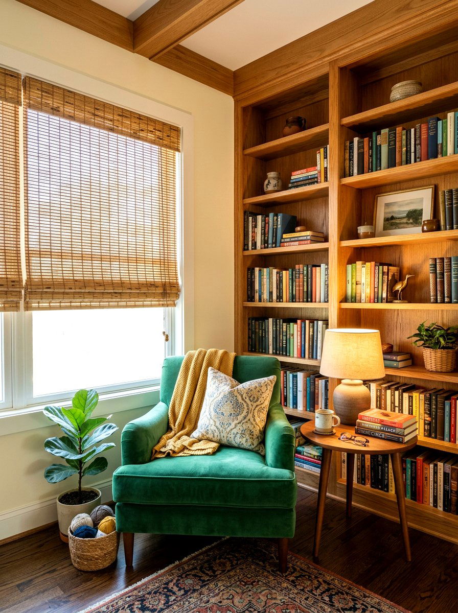 Reading Nook Light Filtering Blind - 30 bamboo shade ideas