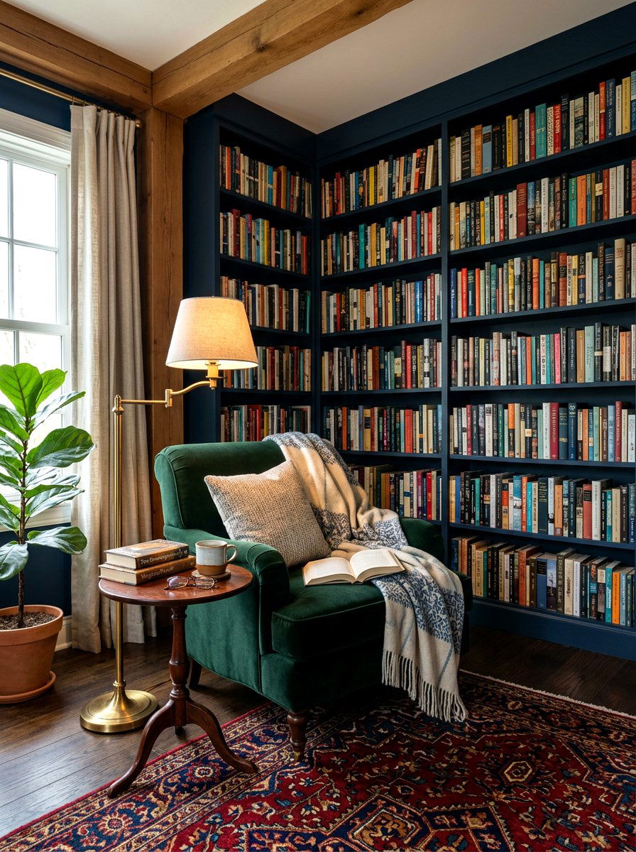 Reading Nook Living Room - 30 moody English living room ideas