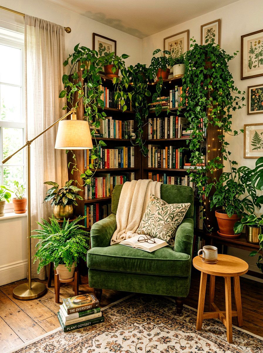 Reading Nook Plants - 30 indoor garden room ideas