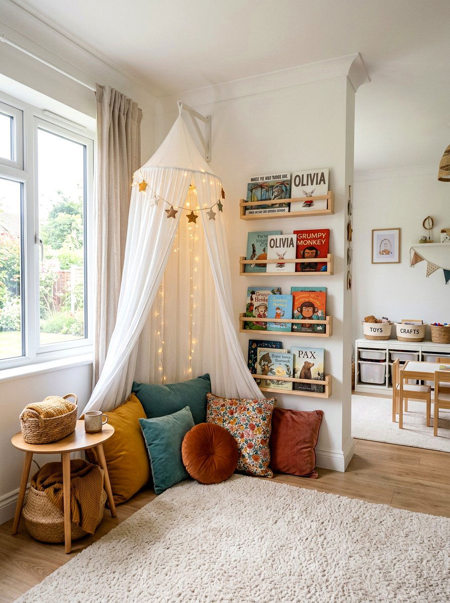 Reading Nook Playroom - 30 small playroom ideas