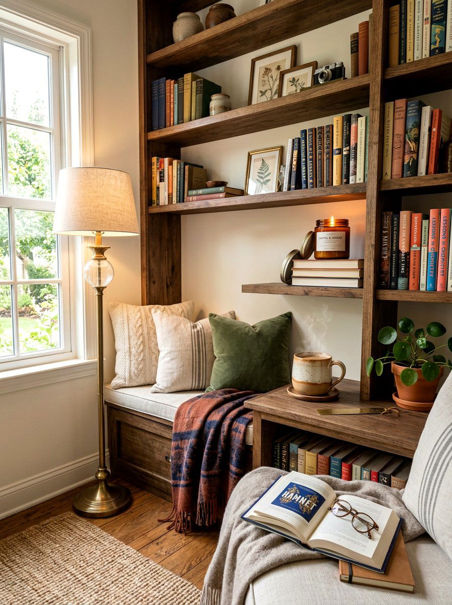 Reading Nook Shelving - 30 shelf styling for Instagram ideas