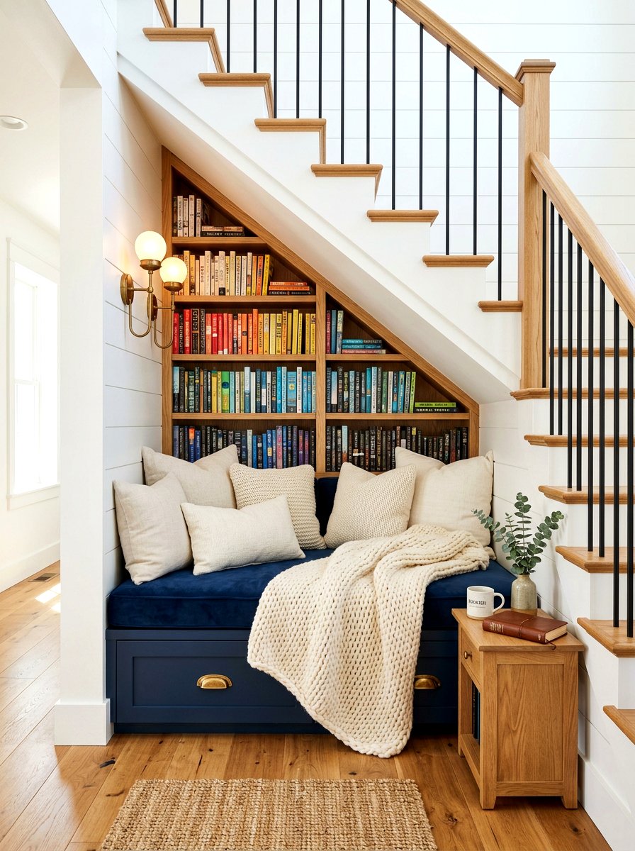 Reading Nook Under Stairs - 30 staircase nook ideas