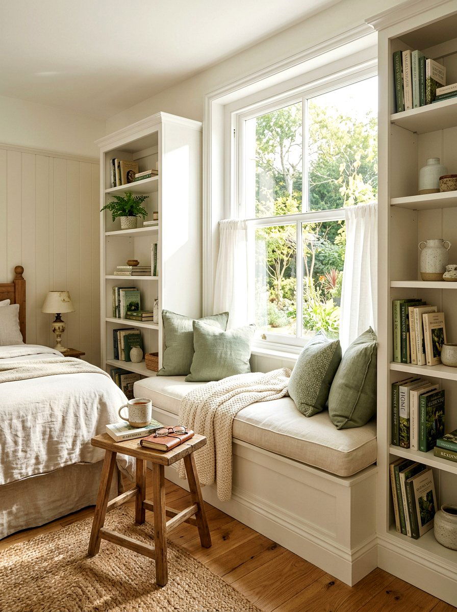 Reading Nook Window Seat - 30 book trove bedroom ideas