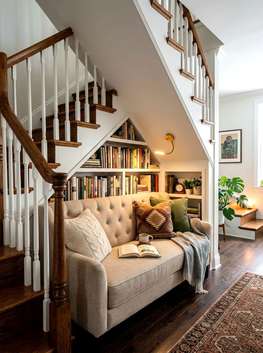 30 Under Staircase Bookshelf Ideas: Stylish Storage for Small Spaces