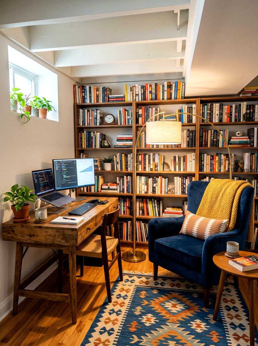 Reading Nook Workspace - 30 basement office nook ideas