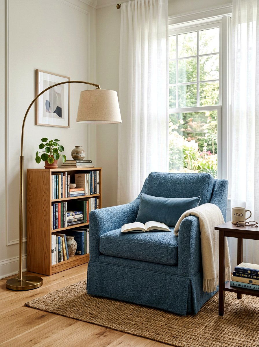 Reading nook accent chair - 30 box pleat furniture ideas