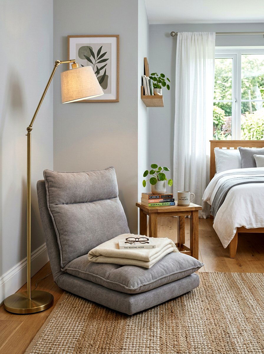 Reading nook floor chair - 30 calm sensory bedroom decor ideas