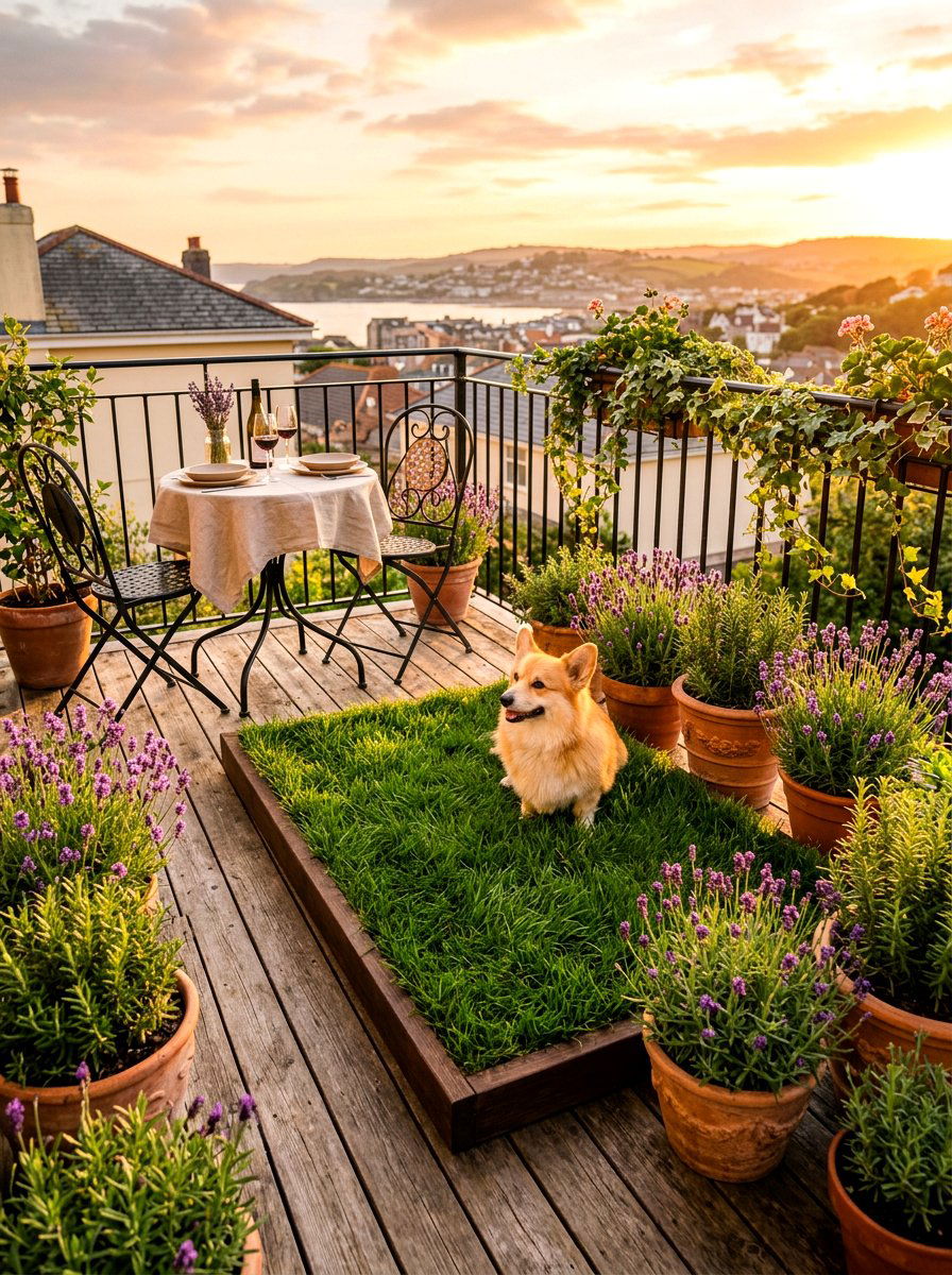 Real sod patch balcony - 30 balcony pet potty area ideas