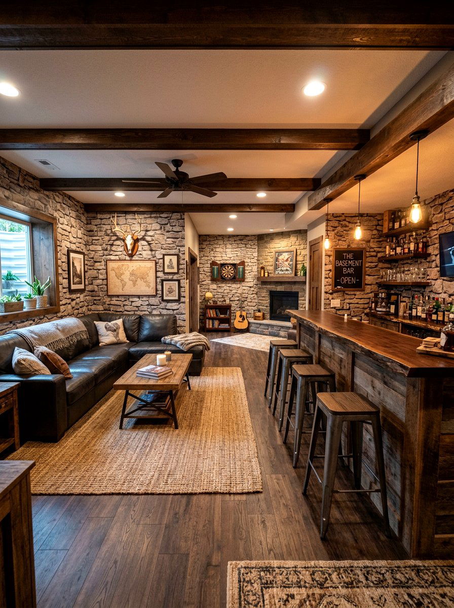 Realistic Stone Look Basement - 30 wallpaper decor ideas